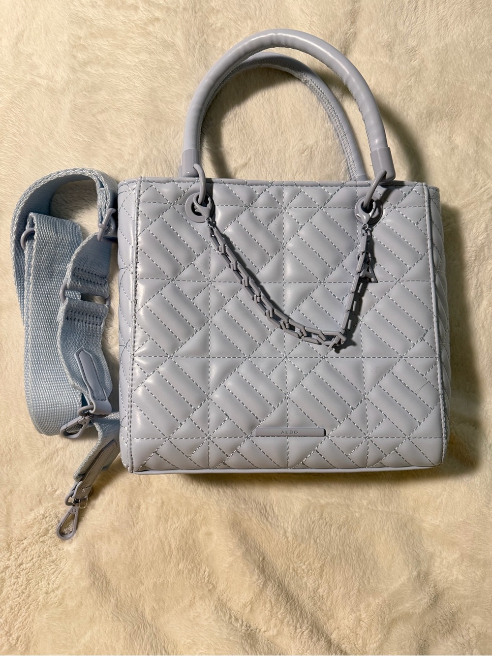 ✨ 2/$25 or 3/$30 SALE - 
Aldo Quilted Satchel in Light Blue